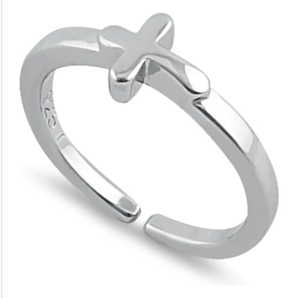 Sterling Silver Cross Toe Ring Sterling Silver Cross Toe Ring